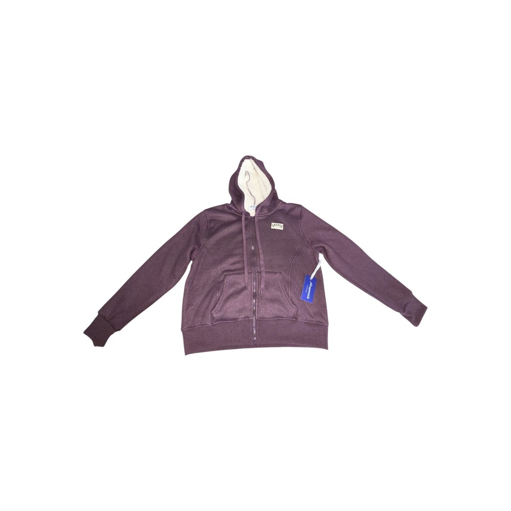 Aeropostale Hoodie Womens L Purple Lounge WJ52353 Sherpa Lined Zip Sweatshirt